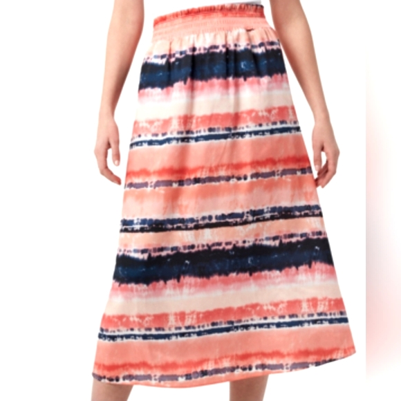 H Halston
 Floral Satin Wrap Skirt